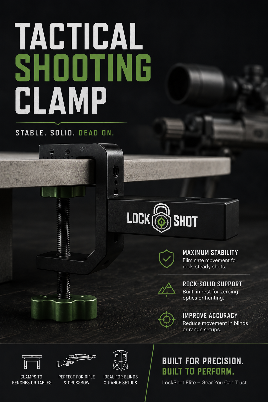 LockShot Core Series | Compact Clamp-On Shooting Rest