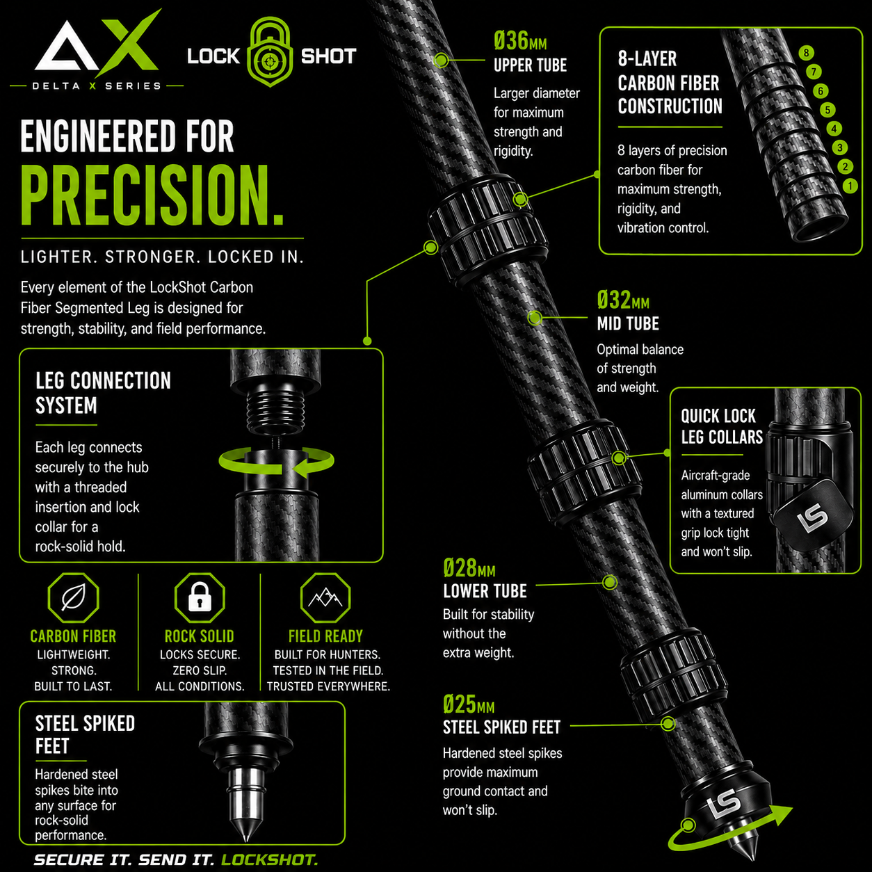 Delta X Plus Carbon Fiber Shooting Tripod with Ball Head