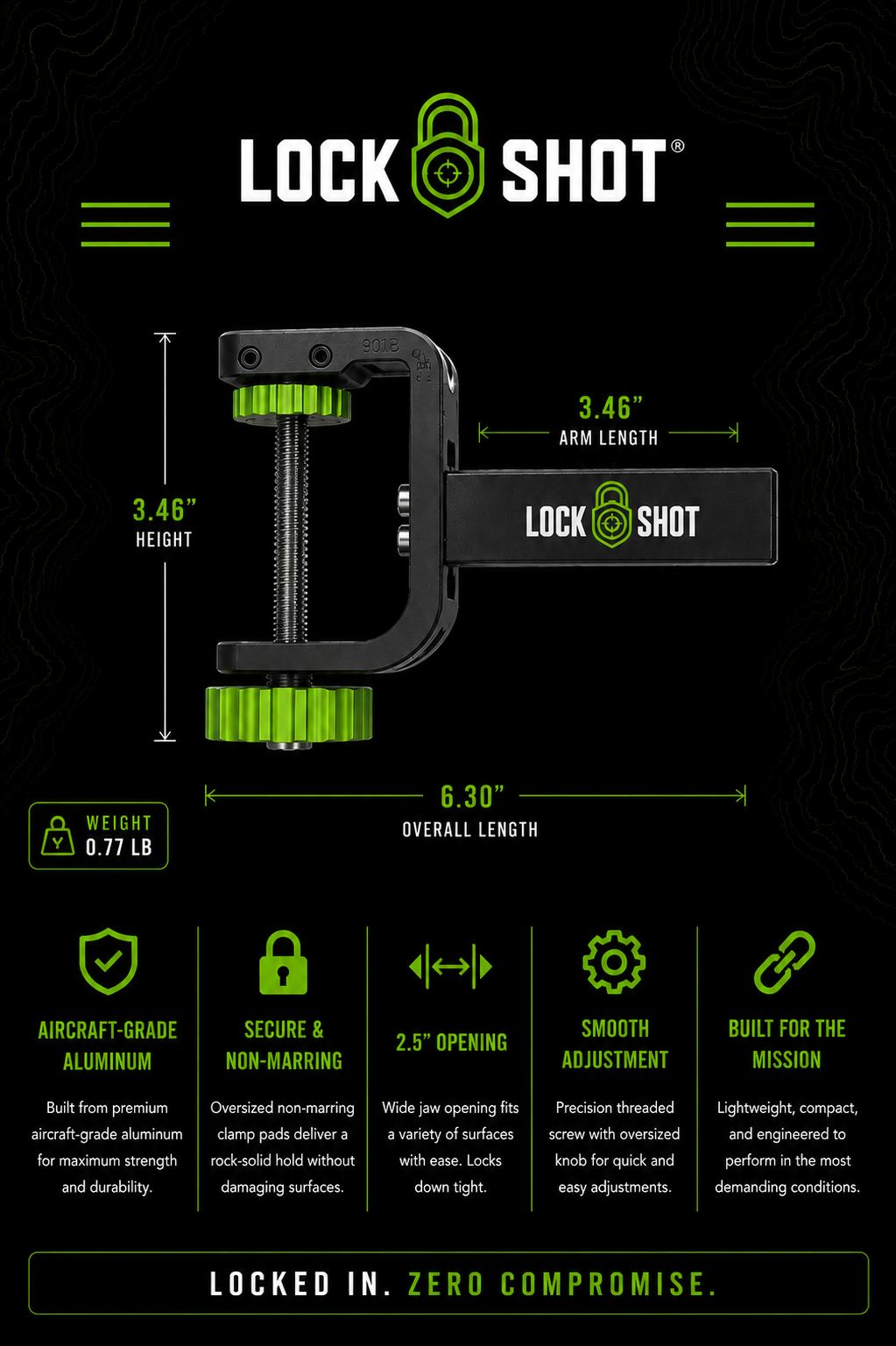 LockShot Core Series | Compact Clamp-On Shooting Rest