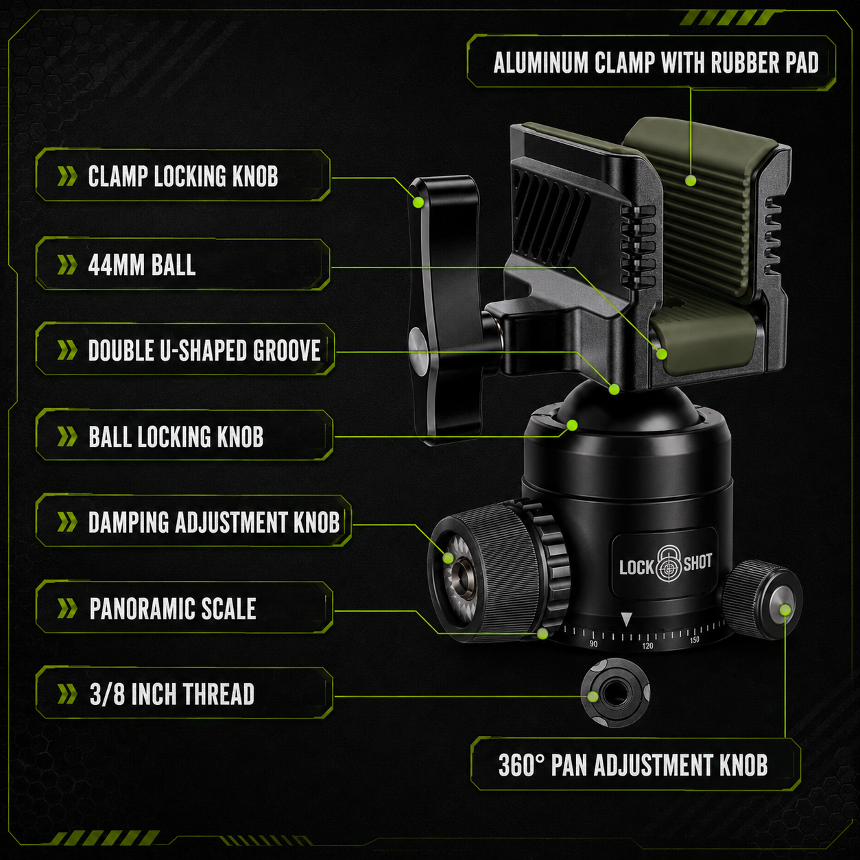 LockShot Tactical Ballhead