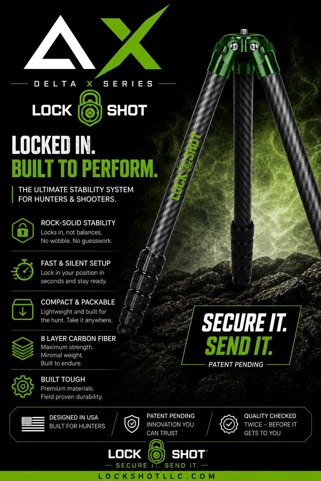 Delta X Plus Carbon Fiber Shooting Tripod with Ball Head